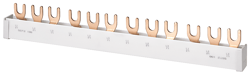 Fork-type busbar touch-safe by Siemens