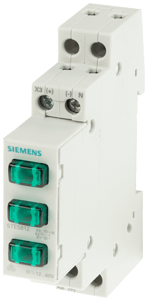 Phase signaling device 3 lamps 230 V 3x green by Siemens