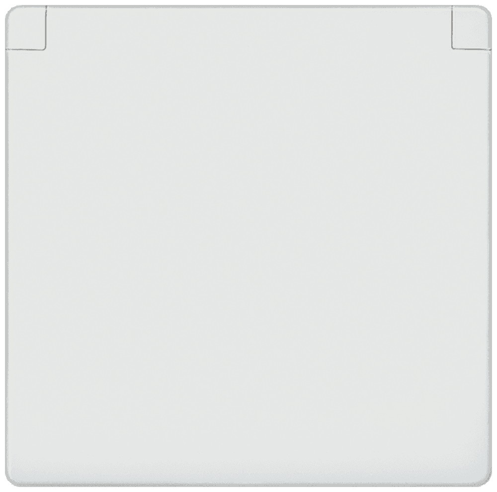 DELTA i-system titanium white Cover plate with spring flap 55x 55 mm for SCHUKO socket outlets by Siemens