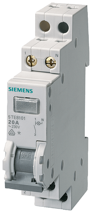 Monitoring switch 20 A 2 NO 1 lamp 230 V by Siemens