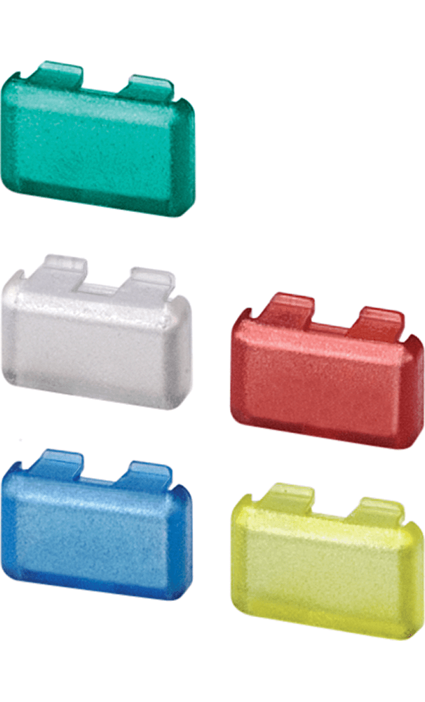 Cap set for button 5TE48 and indicator light 5TE58 Set with 10 each red+green and 5x each yellow+blue+white /transparent by Siemens