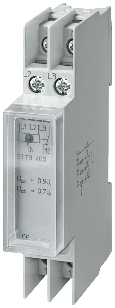 Voltage relay T5570 AC 230/400V 1CO 0.7/0.9 With transparent cap by Siemens