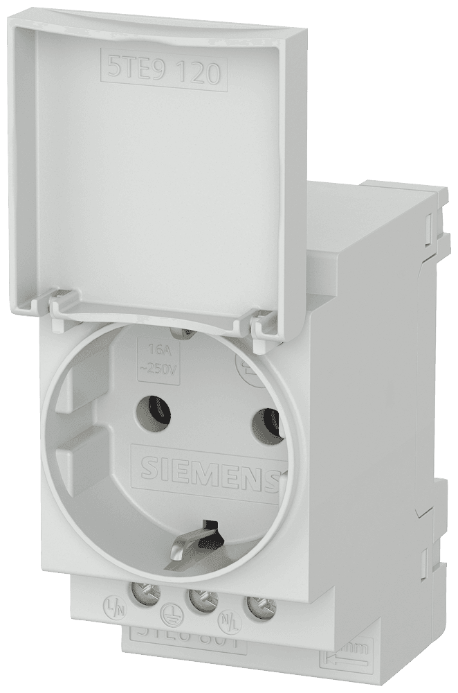 SCHUKO socket outlet 16 A with cover according to DIN VDE 0620 for installation in distribution boards by Siemens