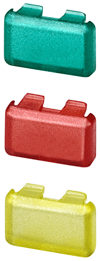 Cap set for button 5TE48 and indicator light 5TE59 Set with 1x each red+yellow+green /transparent by Siemens