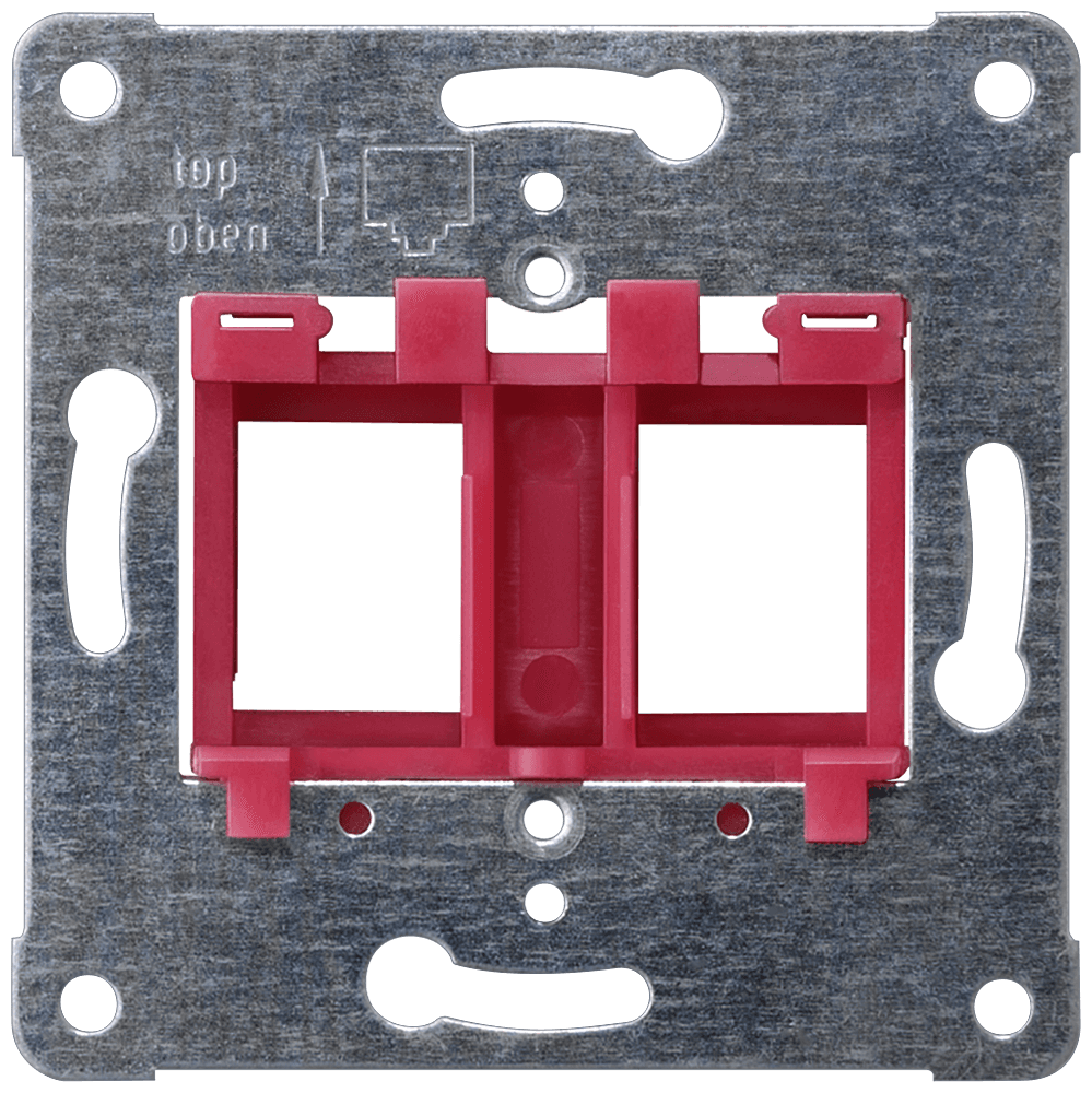 Support plate red insert for accommodating up to 2 modular jack connectors Screw mounting PEHA design. MJ1 by Siemens