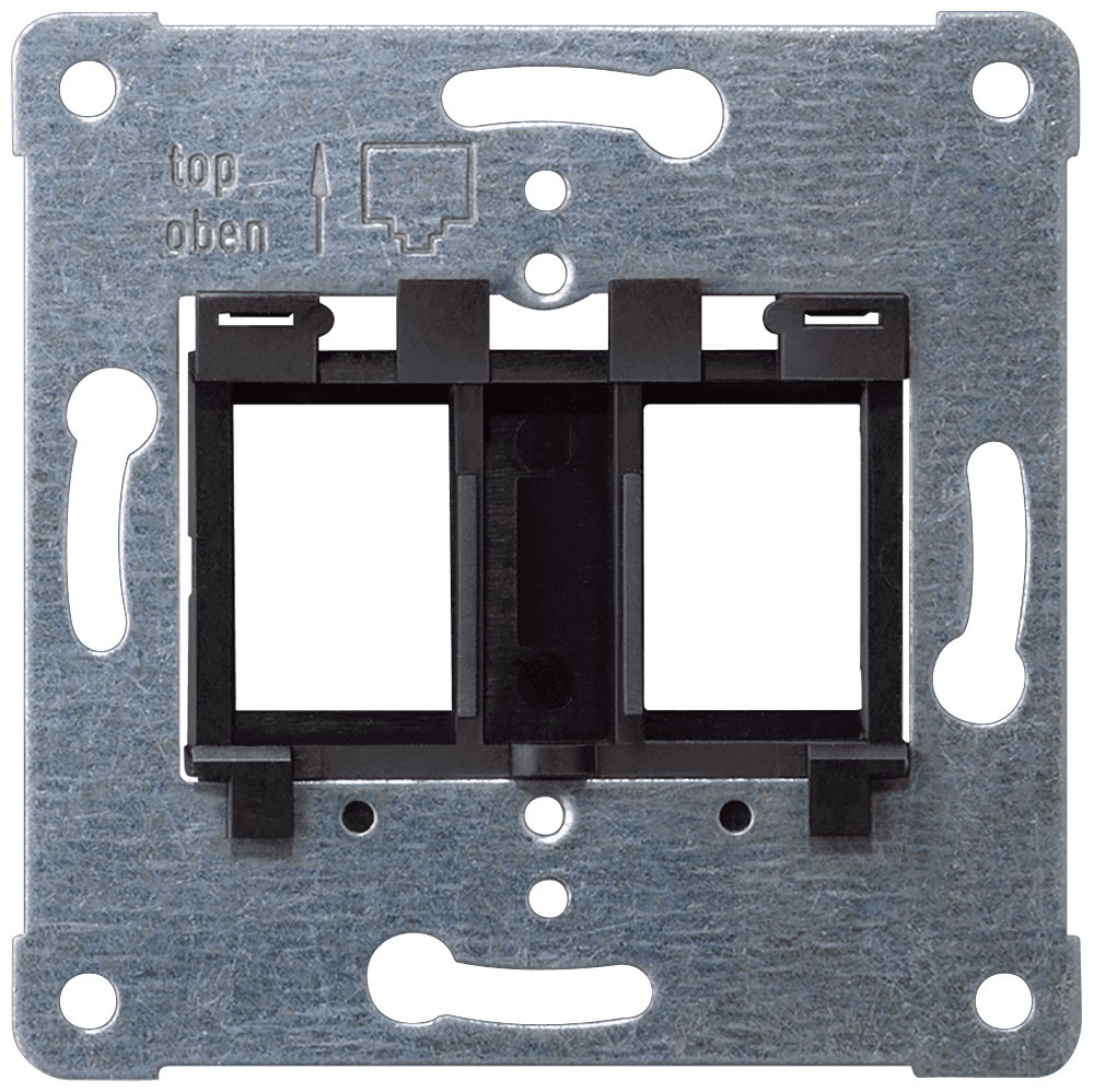 Support plate black insert for accommodating up to 2 modular jack connectors Screw mounting PEHA design. MJ3 by Siemens