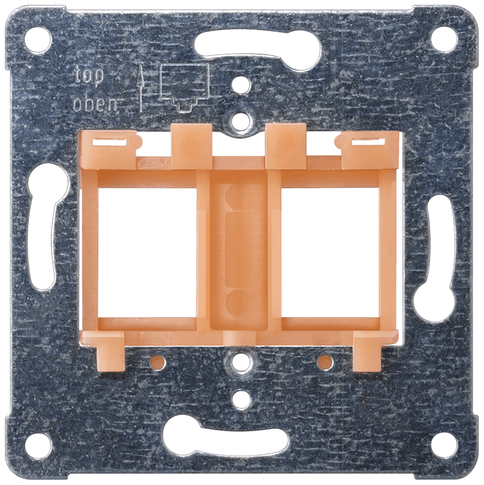 Support plate orange insert for accommodating up to 2 modular jack connectors Screw mounting PEHA design. MJ7 by Siemens
