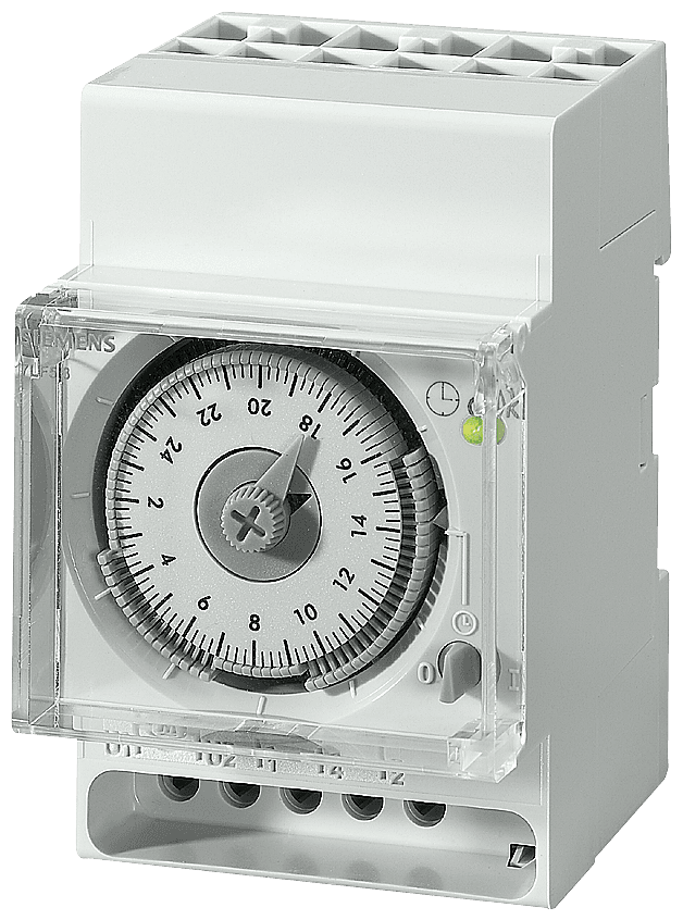 Quartz time switch Day 1 change-over contact 230V/50-60Hz 3 MW auto. daylight-saving time switchover by Siemens