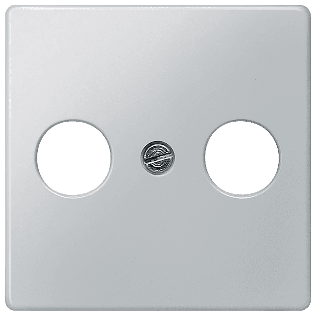 DELTA i-system aluminum-metallic Antenna cover plate 55x 55 for broadband connection socket RF/TV by Siemens