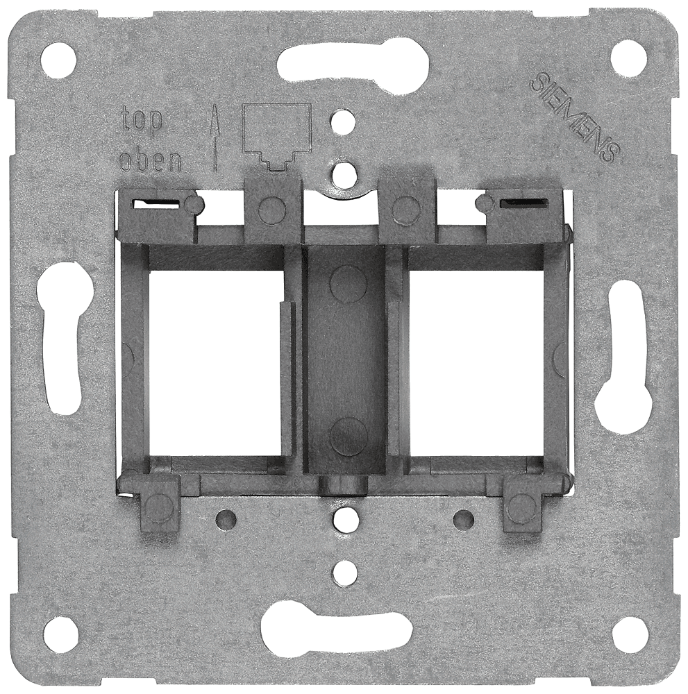 Support plate silver insert for accommodating up to 2 modular jack connectors 3m VOLITION Screw mounting by Siemens