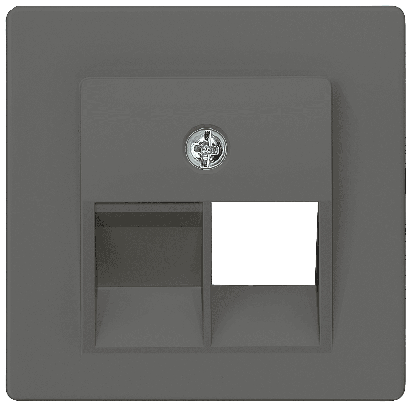 DELTA i-system carbon metallic Cover plate UAE connection socket suitable for Ackermann Cat. 3 1x 8-pole by Siemens