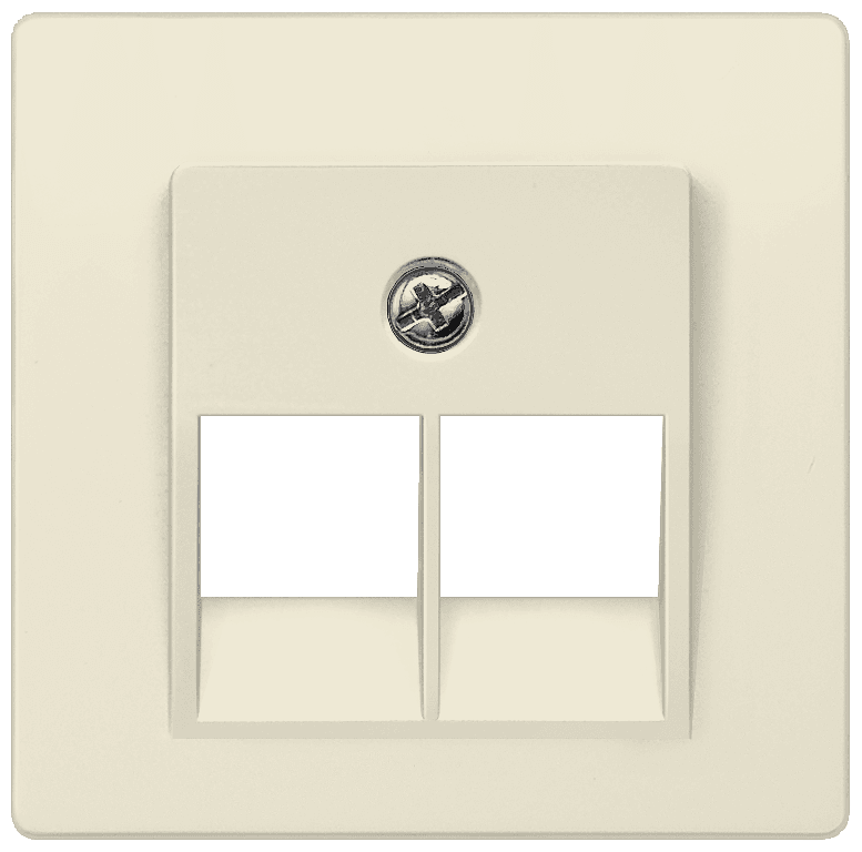 DELTA i-system electrical white Cover plate UAE connection socket suitable for Ackermann Cat. 3 2x 8-pole by Siemens