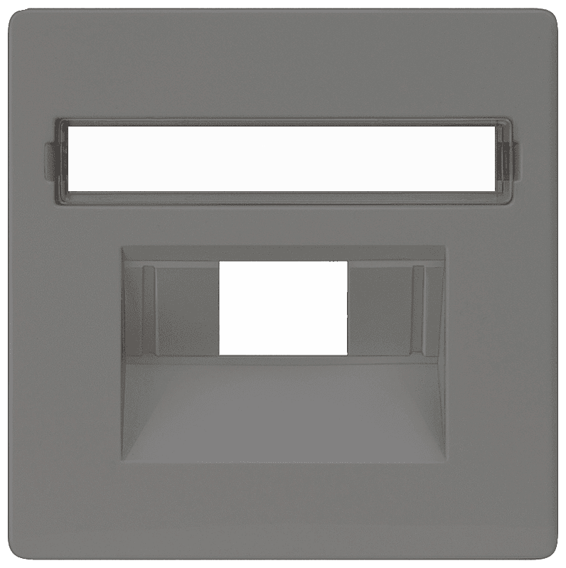DELTA i-system carbon metallic Cover plate UAE connection socket suitable for Rutenbeck Cat. 3+5/ BTR Cat. 6 by Siemens