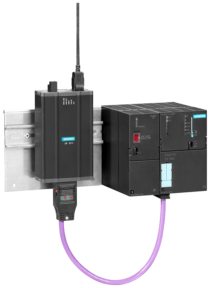 DIN rail support for communications processor CP 5711 by Siemens