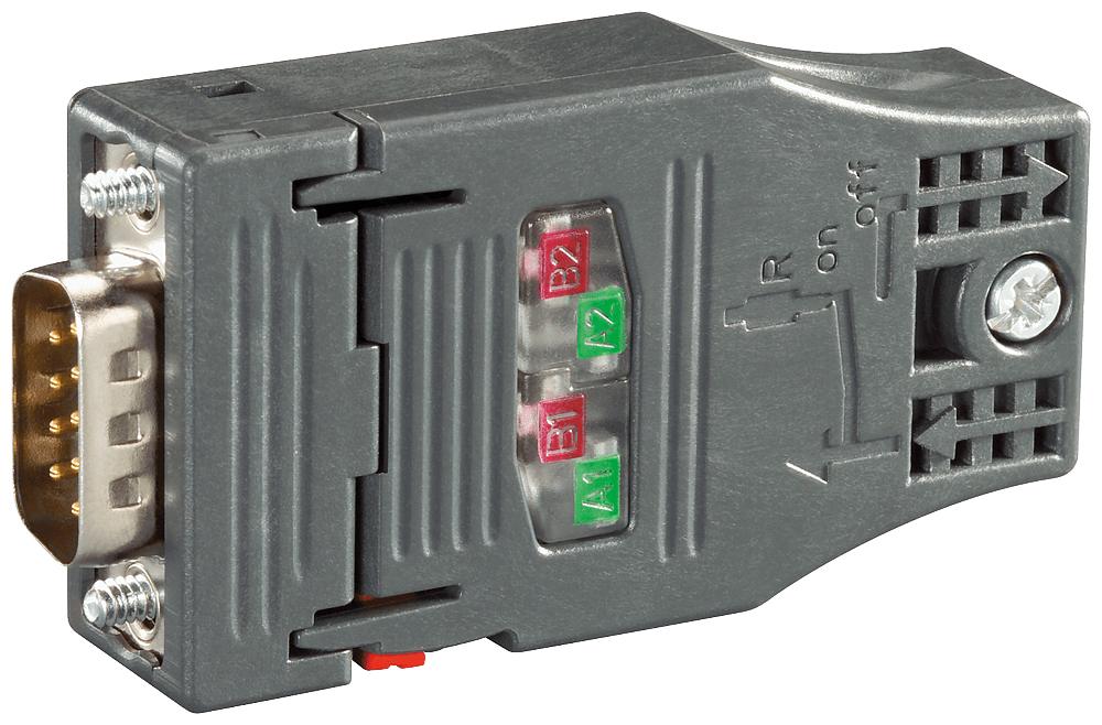 PROFIBUS FC RS 485 plug 180 PROFIBUS connector with FastConnect connection plug and axial cable outlet for Industry PC by Siemens