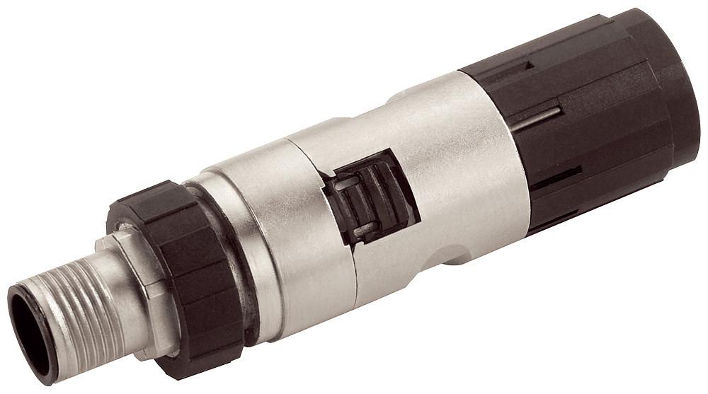 Industrial Ethernet FastConnect M12 plug PRO 2x2 M12 plug-in connector with rugged metal enclosure and FC connection method by Siemens