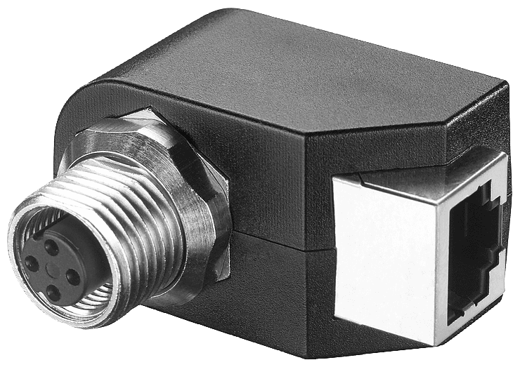 IE M12 panel feedthrough control cabinet bushing to transition from M12 connection (D-coded)- connection method (IP65) on RJ45 connection technology (IP20) 1 pack=5 units. by Siemens