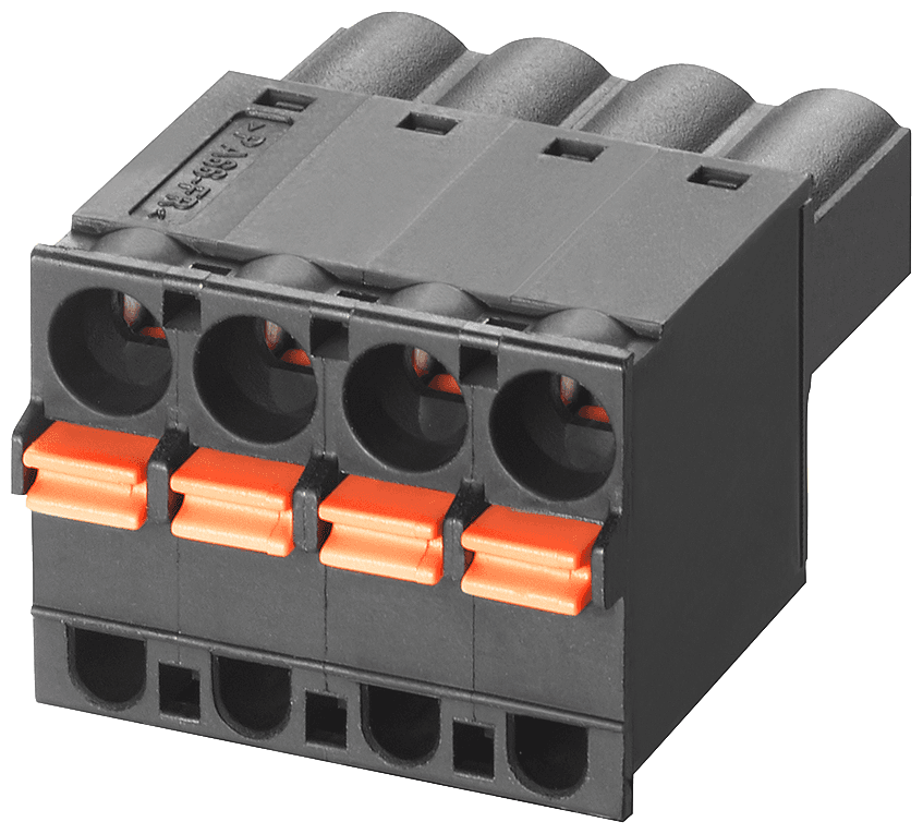 4-pole Spring-loaded terminal block for power supply (24 V DC); for SCALANCE X/W/S/M; 1 pack=5 units spare part. by Siemens