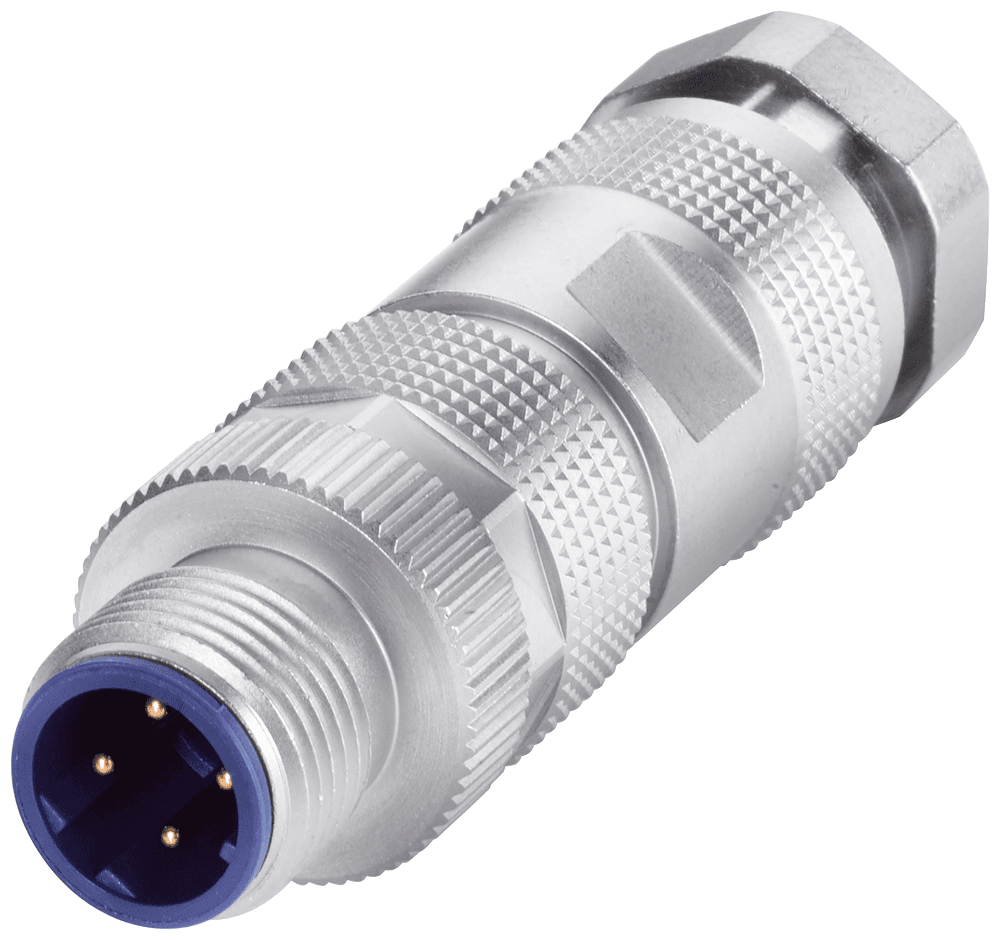 IE M12 plug PRO M12 plug-in connector with rugged metal enclosure and quick-connect technology by Siemens