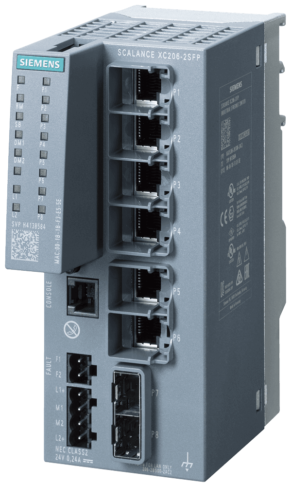 SIPLUS NET SCALANCE XC206-2SFP based on 6GK5206-2BS00-2AC2 with conformal coating by Siemens