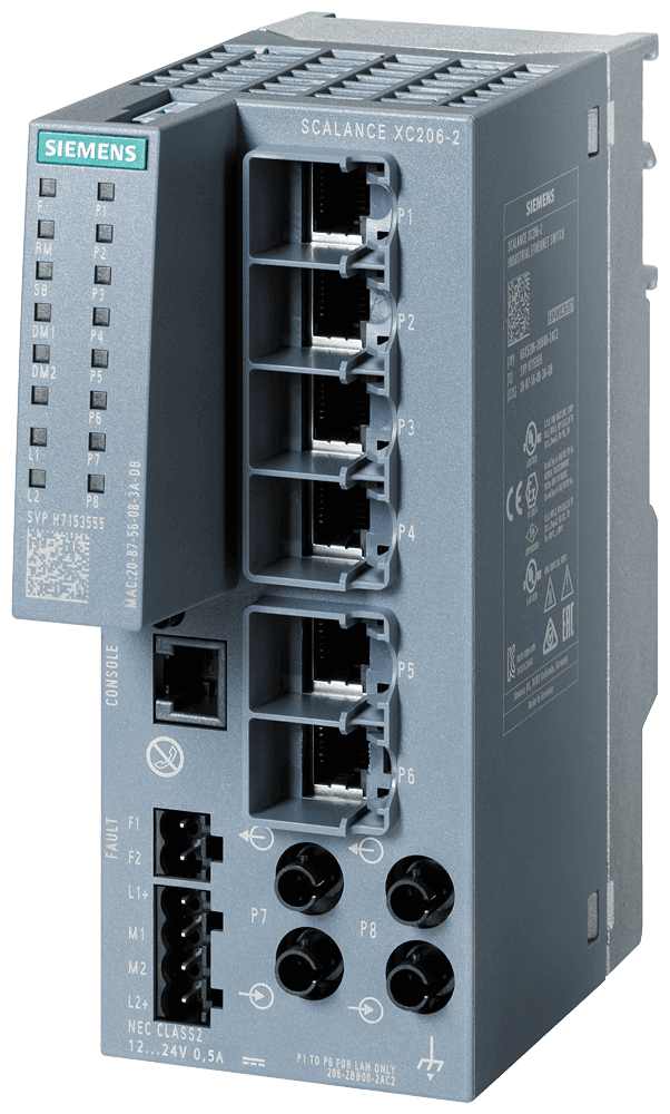 SIPLUS NET SCALANCE XC206-2 based on 6GK5206-2BB00-2AC2 with conformal coating by Siemens