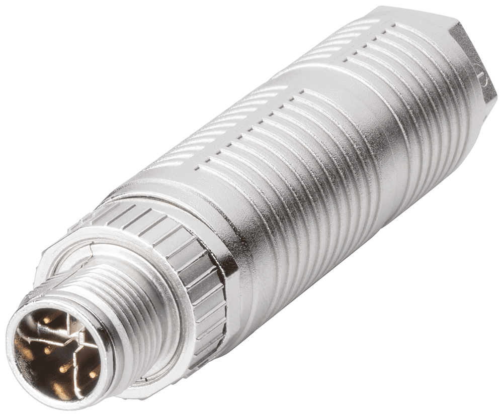IE FC M12 plug PRO 4x 2; M12 plug-in connector with rugged metal enclosure and FC connection method; with axial cable outlet (X-coded) 1 pack = 1 unit for SCALANCE W and SCALANCE X. by Siemens