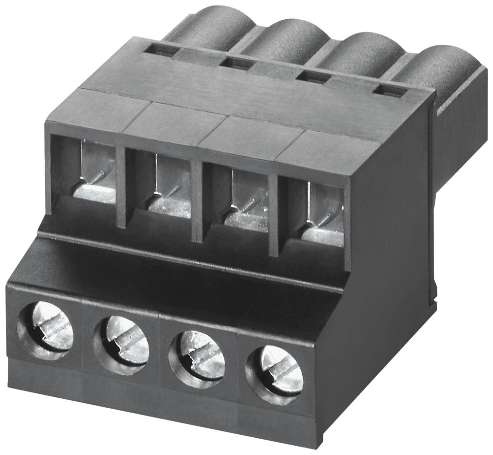 4-pole terminal block for power supply (24 V DC); for SCALANCE X/W/S/M; 1 pack=5 units spare part. by Siemens