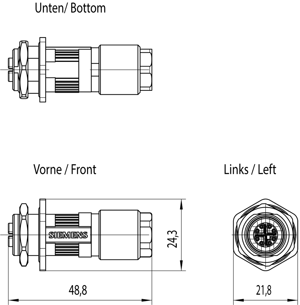 IE FC M12 Cable Connector PRO 4x 2 M12 plug-in connectors that can be assembled in the field (X-coded) 8-pole; metal enclosure; FC quick-connect technology; female contact insert; 1 pack = 1 unit. - Image 2