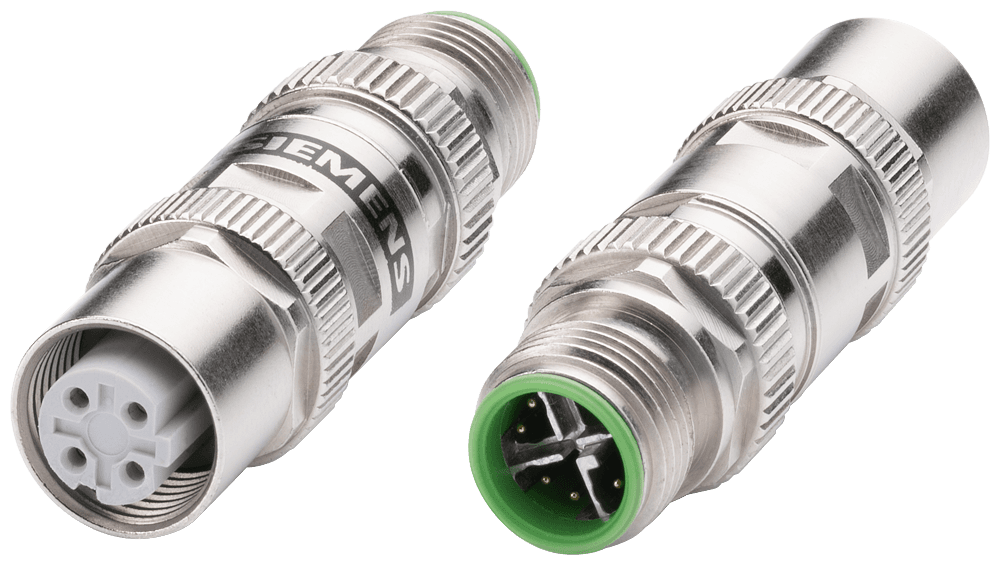 IE adapter M12-X/M12-D; Cat5e; M12 D-encoded socket to M12 X- encoded pin; for easy connection of M12 interfaces with D and X coding; 1 pack = 1 unit; by Siemens