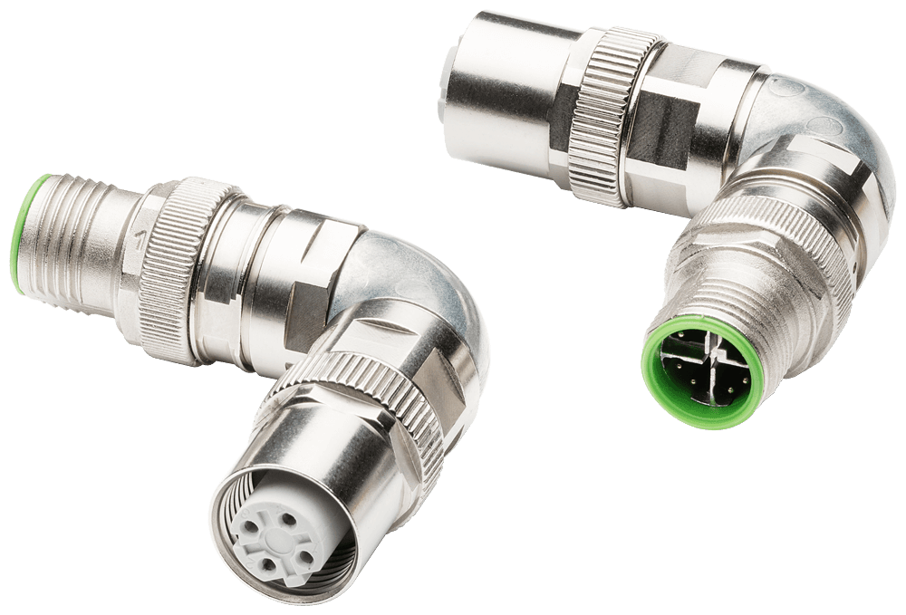 IE adapter M12-X90/M12-D90; M12 X-encoded pin to M12 D- encoded socket; Cat5; for easy connection of M12 interfaces with D and X coding; 1 pack = 1 unit; by Siemens