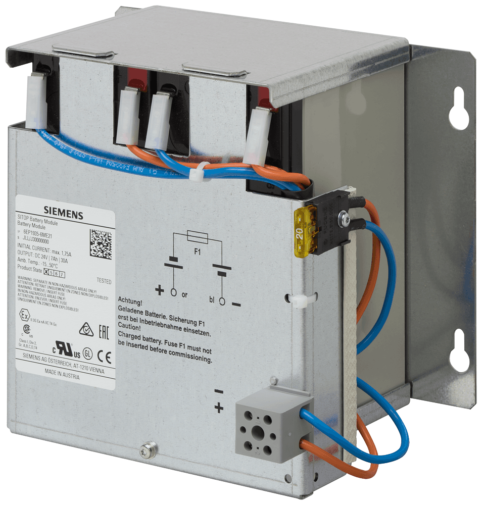 SITOP battery module 24 V/7 Ah with maintenance free sealed lead-acid batteries for SITOP DC UPS module 6 A by Siemens