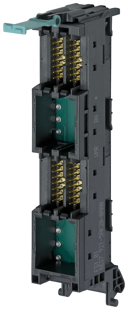 Front connector module with 4x16 pole IDC connector for analog 40 pole I/O modules of the S7-1500 Potential supply over Infeed element by Siemens