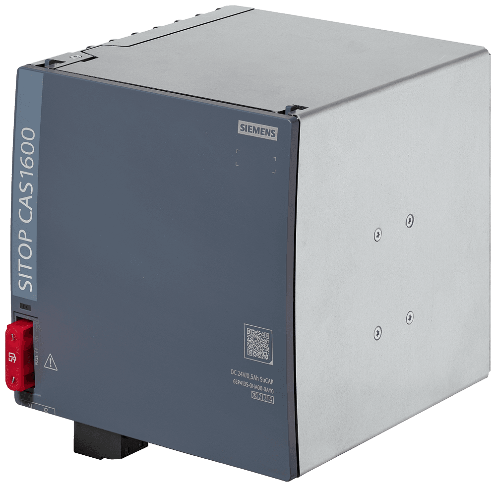 SITOP CAS1600 0.5 Ah 24 V DC 0.5 Ah SuCAP capacitor module with maintenance- free sealed supercapacitors for SITOP UPS1600 by Siemens