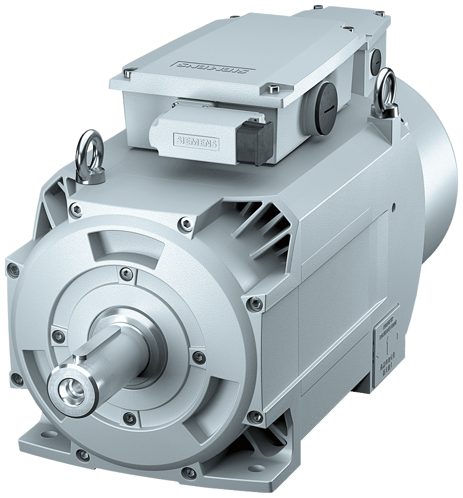 main motor for SINAMICS S120; operating voltage 380 V 3AC Pn=3.7 kW; Nn=1500 rpm Mn=24 Nm shaft height 100 mm IC22DQ plain shaft forced ventilation by Siemens