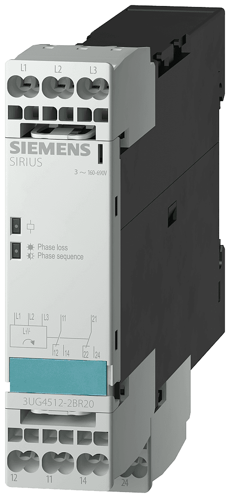 !!! product phase-out !!! the preferred successor is 3UG5512-2BR20 phase failure and sequence monitoring 3 x 160...690 V by Siemens