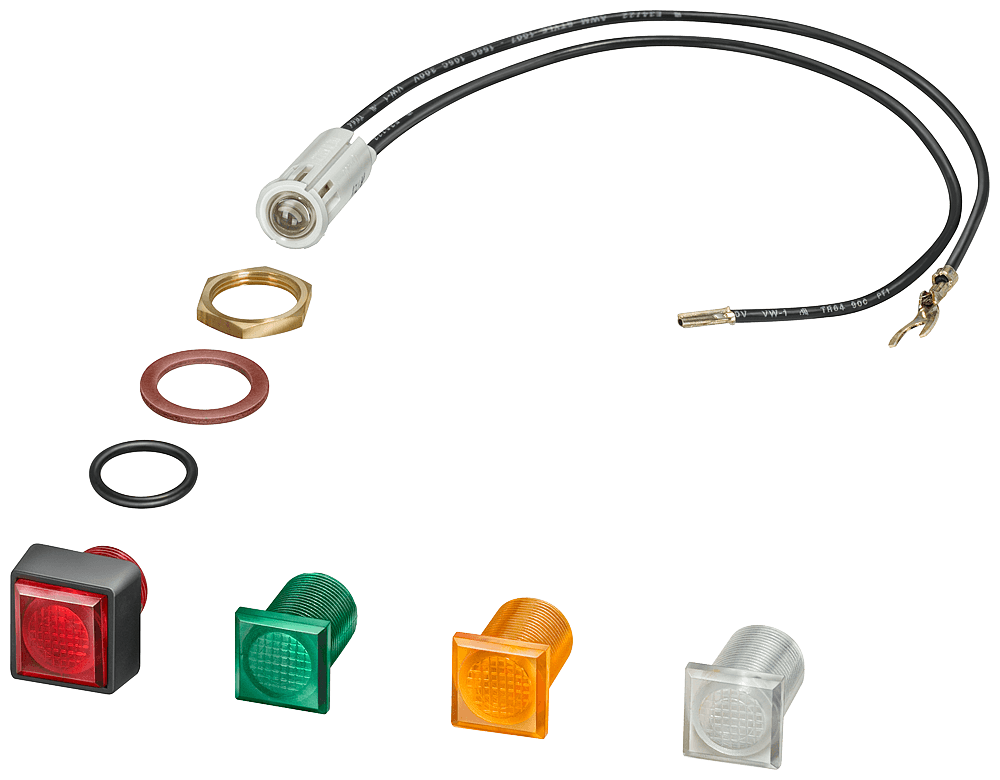 Indicator light with glow lamp 220...240 V AC/DC with colored lenses: red by Siemens