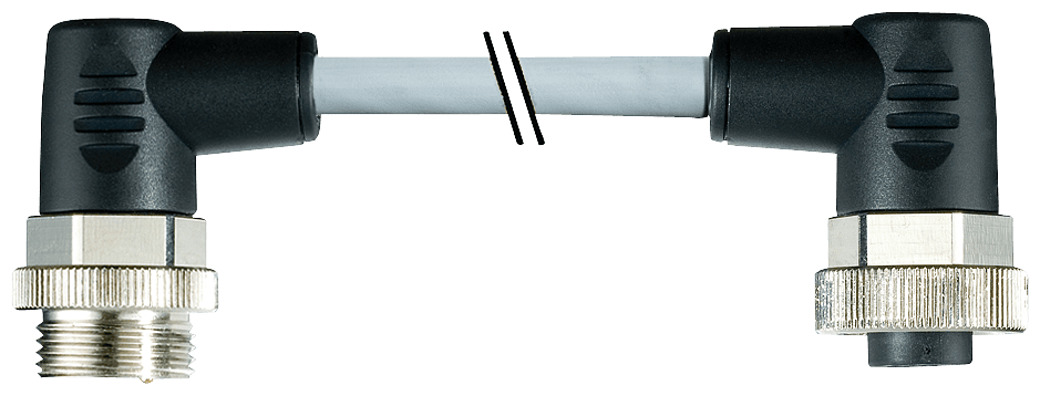 Power line 7/8" for 24 V connected and unconnected assembled with 2 x 7/8" angled on both ends 1.5 mm2 pin - socket 5-pole by Siemens