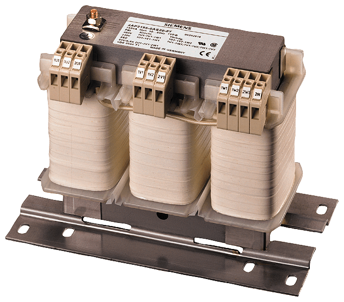 transformer SITAS; phases: 3; Pn/Pn(S6)(kVA): 1.6 /6.9; Upri(V): Y500-400/D289-230; Usec(V): Y 400 / D 230; Isec(A): 2.3-4.0; F(Hz): 50...60; vector group/shielding winding: IIIIII0 /0; temperature rise/insulation class: 40 /B; IP00; connection: screw/flat-type connection; mounting: screws; EN 61558-2-1 by Siemens