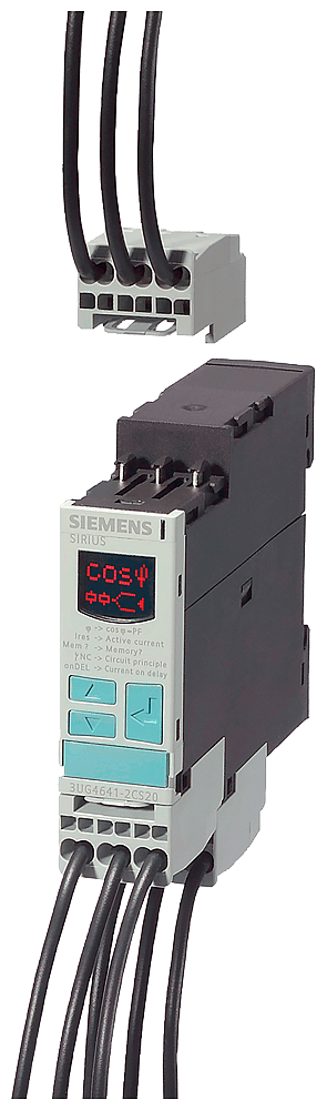!!! product phase-out !!! the preferred successor is 3UG5643-2CS20 digital monitoring relay cos phi and current monitoring from 90 to 690 V AC overshoot and undershoot with internal power supply 50 to 60 Hz AC noise pulses delay 0.1 to 20 s hysteresis for (I) 0.1 to 2 A 2 changeover contacts with or without fault buffer spring-loaded connection system by Siemens