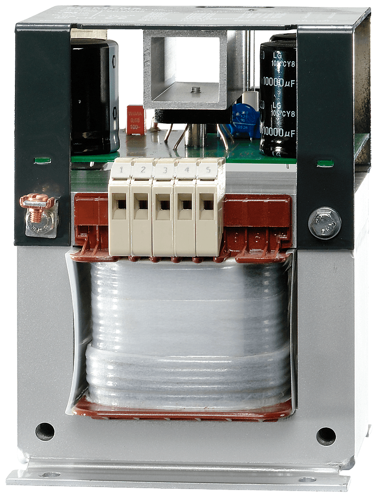 power supply; phases: 1; Pn(kW): 0.24; Upri(V): 400-230(240)-115(120); Usec(V DC): 24; Isec(A DC): 10/12 (60/40 CEL); F(Hz): 50...60; vector group/shielding winding: II0 /0; protection class: I; temperature rise/insulation class: 60 /B; W(%): 5; IP00; connection: screw/flat-type connection; mounting: screws; EN 61558-2-6 by Siemens