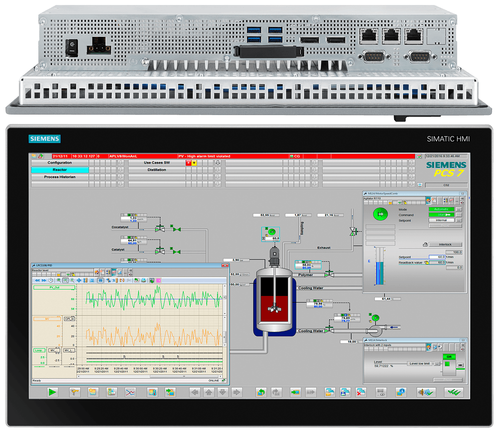 SIMATIC PCS 7 OS Client based on IPC477E (HDD); 22" single touch (1920x1080) front USB; Core i5-6442EQ; 8 GB DDR4 2400SDRAM by Siemens