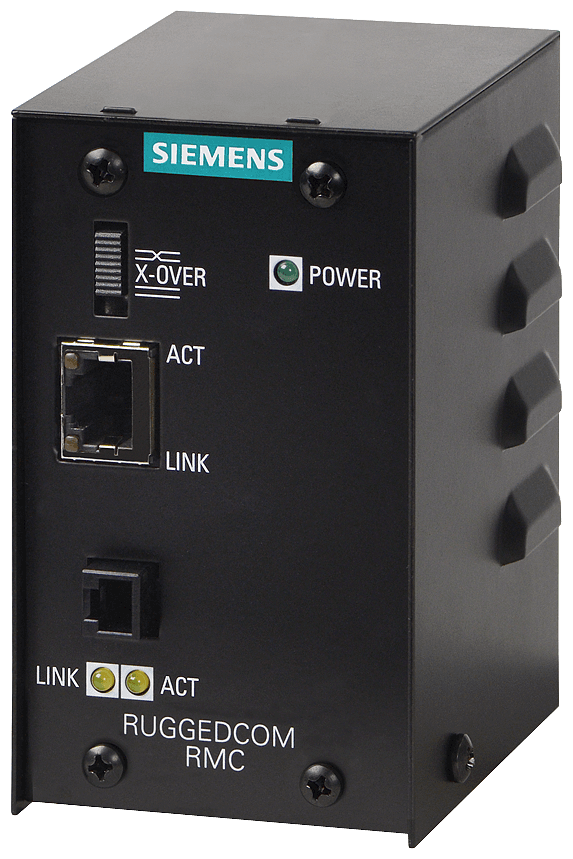 RUGGEDCOM RMC is an industrially hardened fiber optical media converter specifically designed to operate in harsh environments such as those found in electric utility substations and factory floors. different Fiber optic types DIN rail mounting is standard by Siemens