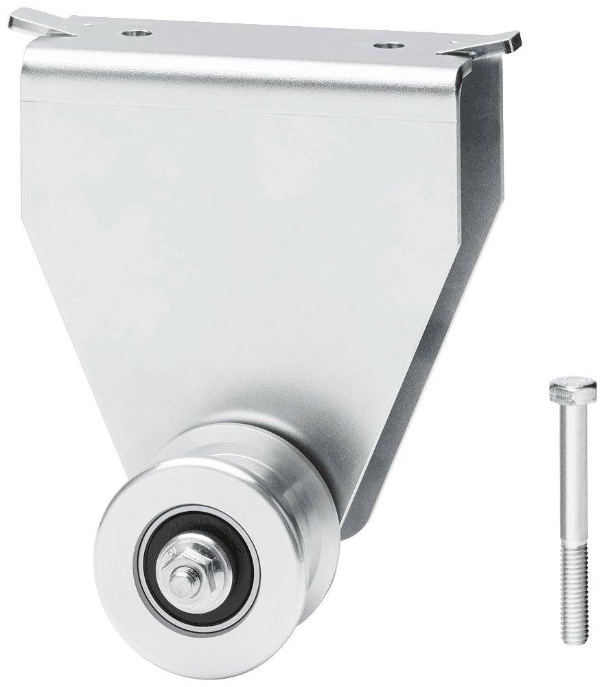 SIDOOR deflector unit with guide pulley for deflection of the SIDOOR toothed belt by Siemens