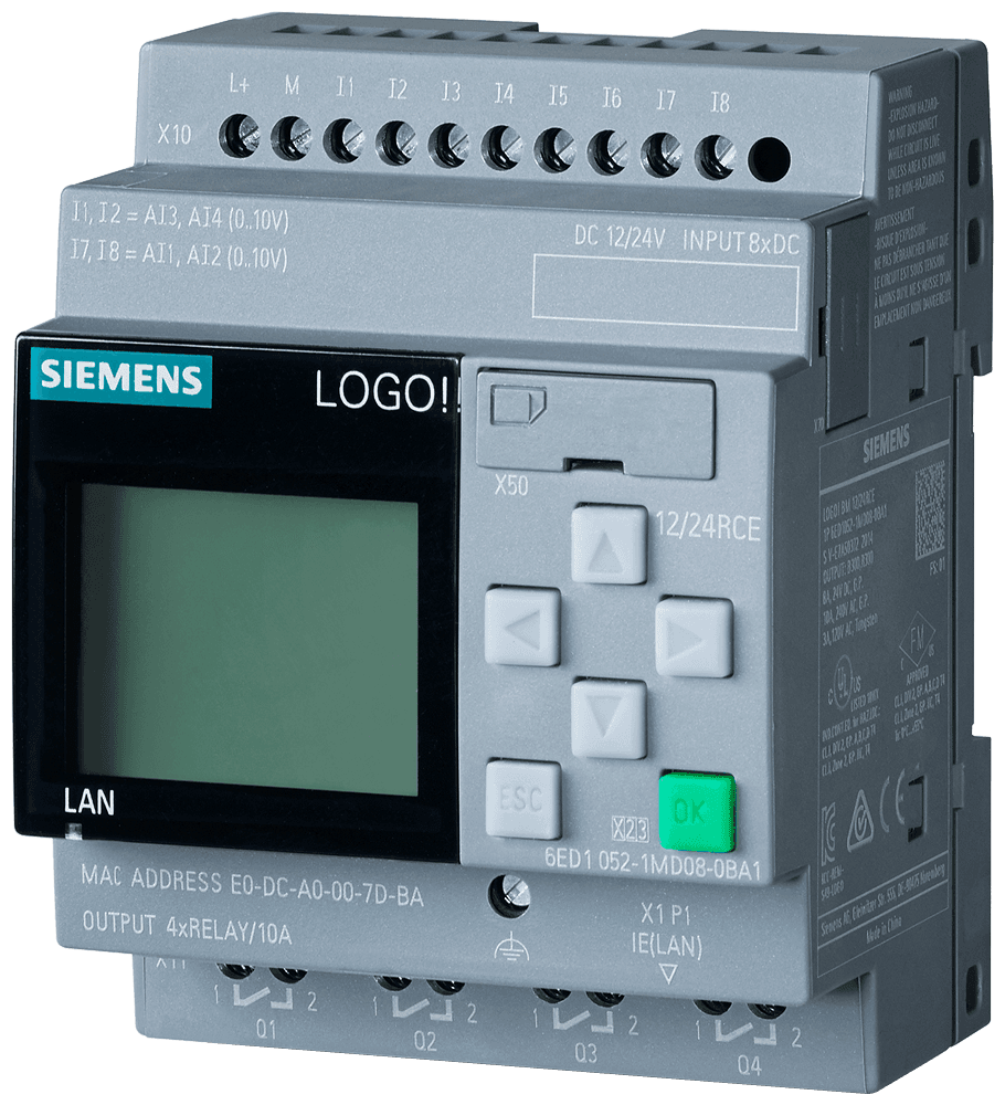 SIPLUS LOGO! 12/24RCE based on 6ED1052-1MD08-0BA2 with conformal coating -25...+60 °C startup -20 °C . logic module display power supply / I/O: 12/ 24 V DC/relay by Siemens