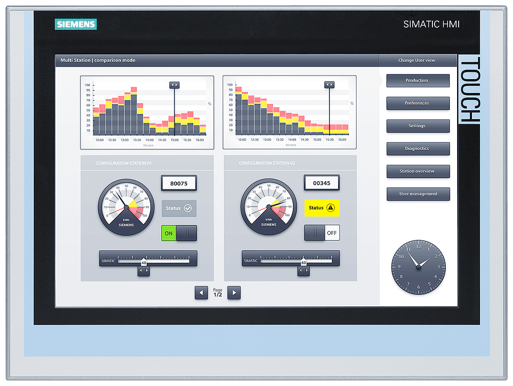 SIPLUS HMI TP1500 Comfort based on 6AV2124-0QC02-0AX1 with conformal coating by Siemens