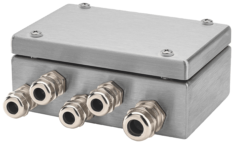 Junction box SIWAREX JB; stainless steel housing to connect in parallel up to 4 load cells in 4-wire or 6-wire system; degree of protection: IP66; dimensions: 150 x 100 x 61 mm by Siemens