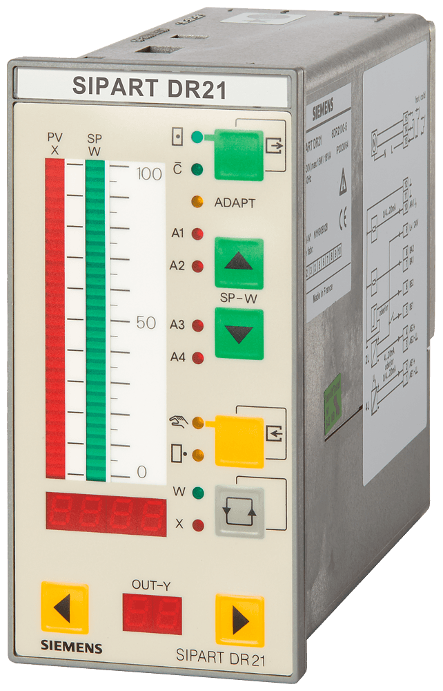 PROCESS CONTROLLER SIPART DR21 72MM*144MM BASIC UNIT WITH K-OUTPUT AND S-OUTPUT 2 ANALOG INPUTS FOR CURRENT SIGNALS by Siemens