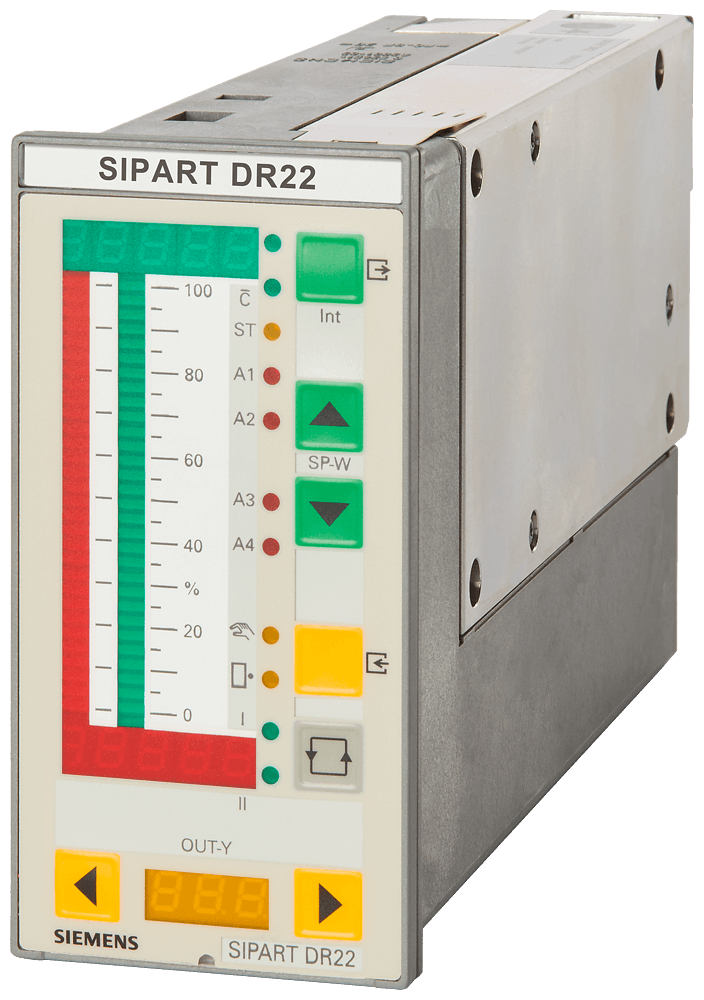 SIPART DR22 controller ""new"" for AC/DC 24 V power supply standard controller with - 3 analog inputs 0/4 to 20 ma or 0/2-10V - 3 analog outputs 0/4 to 20 ma - 4 digital inputs dc 24 V - 8 digital outputs dc 24 V by Siemens